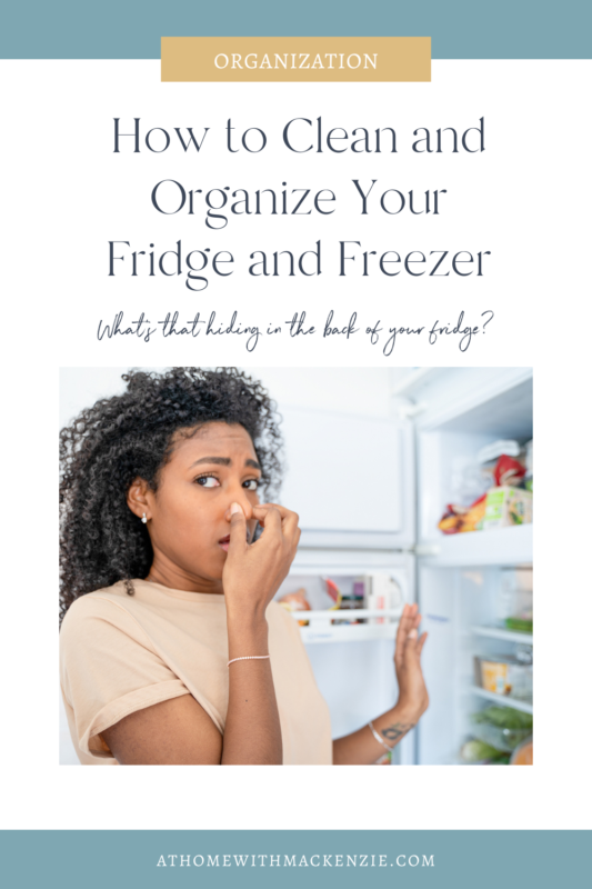 African American woman plugging her nose with the fridge door open - How to Clean and Organize your Fridge and Freezer